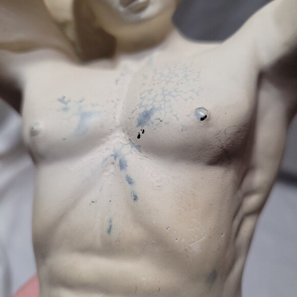 Man's Torso Sculpture Statue Signed Oliver Tupton Muscular Sexy Vintage College - Picture 9 of 15